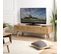 Romeo - Meuble TV Couleur Naturelle 3 Tiroirs Bois Cannage