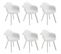 Malo - Lot De 6 Fauteuils Blancs Dossier Arrondi