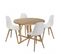 Malo - Salon De Jardin 4 Pers. - 1 Table Ronde 120x120cm Et 4 Chaises Blanches Pieds Couleur Nature