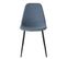 Augustin - Lot De 2 Chaises Tissu Bleu Pieds Métal Noirs