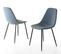 Augustin - Lot De 2 Chaises Tissu Bleu Pieds Métal Noirs