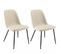 Augustin - Lot De 2 Chaises Tissu Écru Dossier Droit Pieds Acier Noir