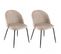 Augustin - Lot De 2 Chaises Velours Beige Dossier Arrondi Pieds Acier Noir