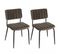 Albane - Lot De 2 Chaises Velours Gris Foncé Pieds En Métal Noir