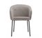 Ulysse - Lot De 2 Chaises Tissu Gris Clair Pieds Acier Noir