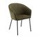 Ulysse - Lot De 2 Chaises Tissu Vert Olive Pieds Acier Noir