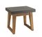 Hans - Table D'appoint Rect. 50x40cm Effet Béton Foncé Pieds Trapèze