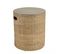 Hans - Table D'appoint Ronde Plateau En Béton Socle En Bambou Naturel