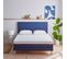 Matelas Mousse L'incontournable Mi-ferme 140x190 cm Blanc, Bleu Foncé