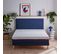 Ensemble Matelas Mousse Mi-ferme + Sommier L'incontournable 140x190 Cm Blanc, Bleu Foncé