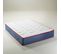 Ensemble Matelas Ressort Mi-ferme + Sommier Le Véritable 140x190 Cm Blanc, Bleu Foncé