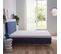 Ensemble Matelas Mousse Mi-ferme + Sommier +Tête De Lit L'incontournable 140x190cm Blanc, Bleu Foncé