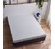 Ensemble Matelas Mousse Mi-ferme + Sommier +Tête De Lit L'incontournable 140x190cm Blanc, Bleu Foncé