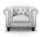 Fauteuil Design "chesterfield" 110cm Argent