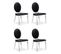 Lot De 4 Chaises Médaillon "tatianna" 90cm Noir