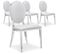 Lot De 4 Chaises Médaillon "tatianna" 90cm Blanc