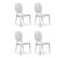 Lot De 4 Chaises Médaillon "tatianna" 90cm Blanc