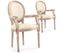 Lot De 2 Chaises Médaillon Tissu "versailles" 95cm Beige