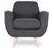 Fauteuil Design "miramas" 81cm Gris Foncé