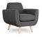 Fauteuil Design "miramas" 81cm Gris Foncé