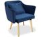 Fauteuil Scandinave En Tissu "delante" 67cm Bleu