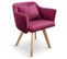 Lot De 2 Fauteuils Scandinave En Tissu "delante" 67cm Violet