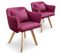 Lot De 2 Fauteuils Scandinave En Tissu "delante" 67cm Violet