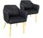 Lot De 2 Fauteuils Scandinave En Tissu "delante" 67cm Noir