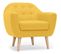 Fauteuil Scandinave Tissu "lopy" 78cm Jaune