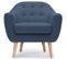 Fauteuil Scandinave Tissu "lopy" 78cm Bleu