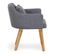 Fauteuil Scandinave "alan" 70cm Gris Clair