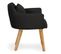 Fauteuil Scandinave "alan" 70cm Noir