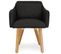 Fauteuil Scandinave "alan" 70cm Noir