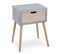 Table De Chevet Scandinave 1 Tiroir "kim" 60cm Gris