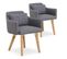 Lot De 2 Fauteuils Scandinave "alan" 70cm Gris Clair