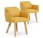 Lot De 2 Fauteuils Scandinave "alan" 70cm Jaune