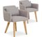 Lot De 2 Fauteuils Scandinave "alan" 70cm Beige