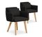 Lot De 2 Fauteuils Scandinave "alan" 70cm Noir