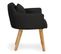 Lot De 2 Fauteuils Scandinave "alan" 70cm Noir