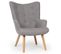 Fauteuil et Pouf Scandinave "orle" 98cm Gris Clair