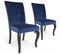 Lot De 2 Chaises Design Velours "lucky" 106cm Bleu