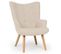 Fauteuil et Pouf Scandinave "orle" 98cm Beige