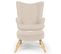 Fauteuil et Pouf Scandinave "orle" 98cm Beige