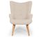 Fauteuil et Pouf Scandinave "orle" 98cm Beige