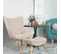 Fauteuil et Pouf Scandinave "orle" 98cm Beige