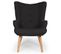 Fauteuil et Pouf Scandinave "orle" 98cm Noir