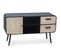 Buffet 1 Porte et 2 Tiroirs En Bois "yane" 115cm Noir