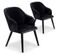 Lot De 2 Fauteuils En Velours "yugnat" 85cm Noir