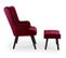 Fauteuil et Pouf Scandinave "nomi" 100cm Bordeaux