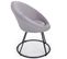 Fauteuil Design En Velours "baoli" 75cm Gris